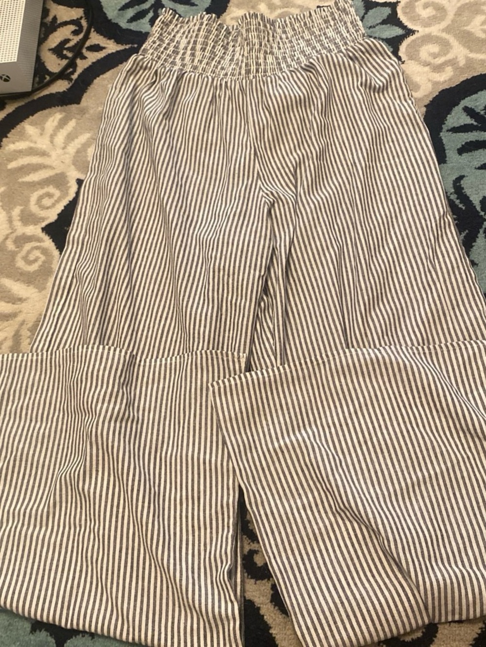 Active USA Blue & White Striped Wide Leg Pants